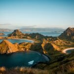 Explore the stunning aerial view of Padar Island's coastline in East Nusa Tenggara, Indonesia.